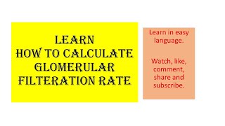 How to calculate Glomerular Filtration Rate [upl. by Manthei12]