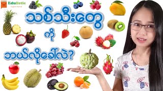 သစ်သီးတွေရဲ့အခေါ်အဝေါ် ၄၂မျိုး Fruit Vocabulary  EDULISTIC [upl. by Parthena]