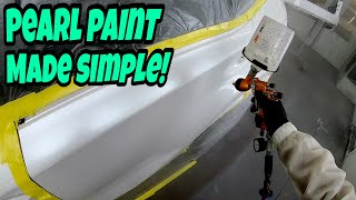 Car Painting Quickly MASTER White Pearl Paint [upl. by Keemahs]