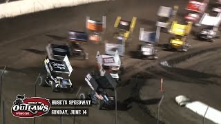 Highlights World of Outlaws Sprint Cars Husets Speedway June 14th 2015 [upl. by Borg]