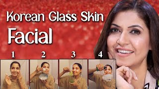 Korean Glass Skin Facial Step By Step  Ghazal Siddique [upl. by Danais157]