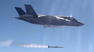 F35B Lightning II Fires AIM120 AMRAAM Missile For The First Time During WTI Training [upl. by Attevroc]