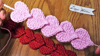 Crochet Chain of Hearts  Scrap Yarns Project Idea [upl. by Maroney]