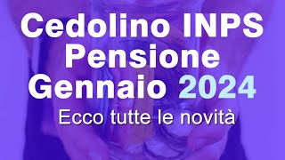 INPS Cedolino Pensione Gennaio 2024 online [upl. by Gintz]