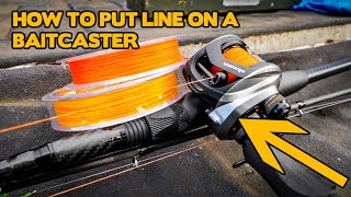 How To Put Line On A BAITCASTER FISHING Reel [upl. by Sipple551]