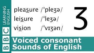 English Pronunciation 👄 Voiced Consonant  ʒ  pleasure leisure and vision [upl. by Samaria]