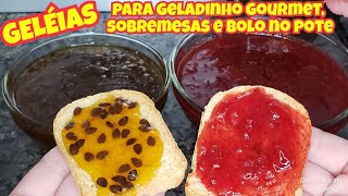 GELÉIA DE MORANGO E GELÉIA DE MARACUJÁ PARA GELADINHO GOURMET SOBREMESAS E BOLO NO POTE [upl. by Kired]