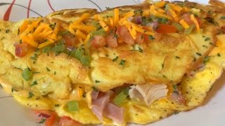 Making a LOADED OMELETTE EASY [upl. by Hluchy]