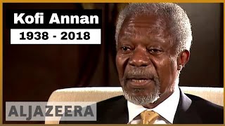 🇺🇳 🇬🇭 Kofi Annan former UN chief dies at 80  Al Jazeera English [upl. by Nivle]