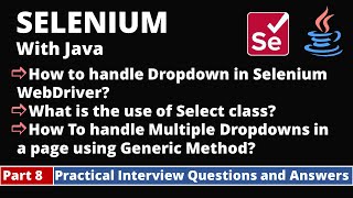 Part8Selenium with Java Tutorial  Practical Interview Questions and Answers  DropDowns [upl. by Gasperoni]