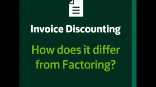 Invoice Discounting vs Factoring  what are the differences [upl. by Rubio]