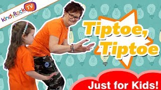 Best Kids Tiptoe Song  Tiptoe Tiptoe From kindyRock Great songs for kids [upl. by Vashtee]