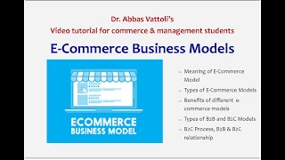 ECommerce Business Models Video tutorial [upl. by Ahsenauq629]