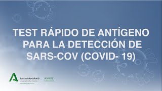 Test rápido de antígeno para la detección del SARSCoV COVID19 [upl. by Ahsap]