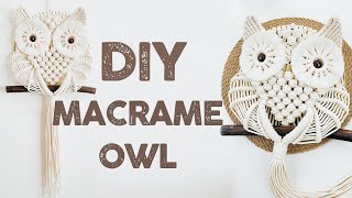 HOW TO MAKE MACRAME OWL WALL HANGING [upl. by Eelirrem]