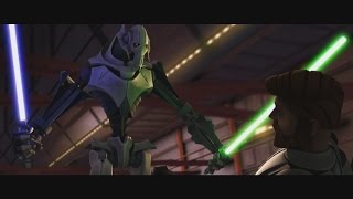 Star Wars The Clone Wars  Anakin Skywalker amp ObiWan Kenobi vs Asajj Ventress amp Grievous 1080p [upl. by Newberry]