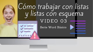 Word Básico 03 ✅ Cómo trabajar con listas y listas con esquema en Word 📋​ [upl. by Gareri]