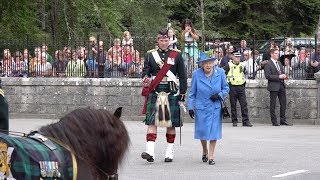 The Queen inspects the guard of honour at the gates of Balmoral Castle and Estate Aug 2018 [upl. by Enirbas]