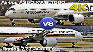 Airbus A350XWB1000 vs Boeing 777300ER 4K [upl. by Gnoy619]