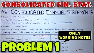 2 Consolidated Financial Statements  Problem 1  CA INTER  By Saheb Academy [upl. by Osric]