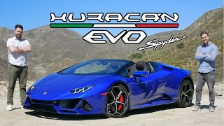 2020 Lamborghini Huracan Evo Spyder Review  Suns Out Guns Out [upl. by Llerral]