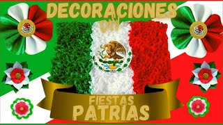 DIY Decoraciones Fiestas Patrias Mexicanas  ADORNOS FIESTAS PATRIAS  Flores Tricolor 🇲🇽 [upl. by Rona994]