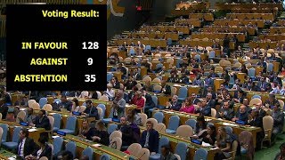 128 UN member states call for USA to withdraw Jerusalem move [upl. by Neeven971]