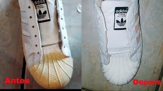 COMO TIRAR O AMARELADO DO TÊNIS ADIDAS gastando pouco [upl. by Denby17]