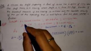 Problems 123 based on journal bearing design md1 [upl. by Ashla502]