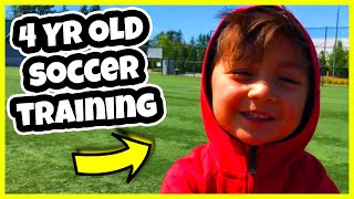 FUN SOCCER DRILLS  4 YEAR OLD HAVING FUN DOING SOCCER DRILLS FOR KIDS [upl. by Kung121]