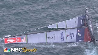 Americas Cup Biggest crashes capsizes  Motorsports on NBC [upl. by Akilat908]