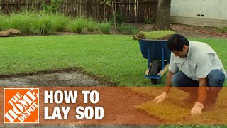 Laying Sod amp How to Prepare Soil For Sod  The Home Depot [upl. by Gorrono]