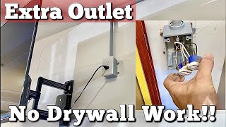 How to Add Electrical Outlets in Garage  No Drywall Work  DIY electrician  Existing Circuit [upl. by Clair]