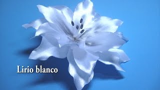 DIY Lirio blanco como se hace paso a paso   DIY White lily as it is done step by step [upl. by Anahcra]