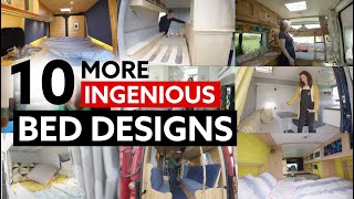 10 MORE INGENIOUS BED DESIGNS For Your Van Conversion [upl. by Ilwain]