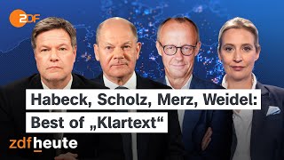 Die wichtigsten Aussagen der Kanzlerkandidaten  Das ZDFWahlforum quotKlartextquot [upl. by Trev]