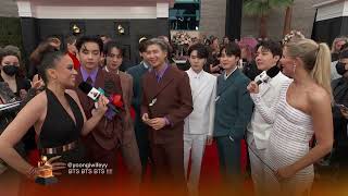 BTS Red Carpet Interview  2022 GRAMMYs [upl. by Felder111]