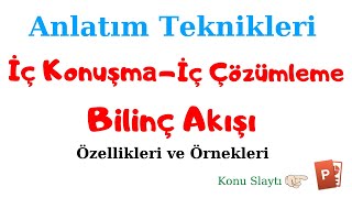 İç Konuşma  İç Çözümleme  Bilinç Akışı I Anlatım Teknikleri [upl. by Namzaj]