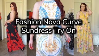 Spring 2019 Fashion Nova Curve Sundress Season TryOn Haul  Ruby Red [upl. by Adnanref918]