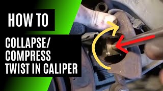 How to Collapse Compress A Twist In Rear Brake Caliper [upl. by Vaish553]