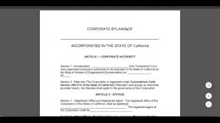 Free Corporate Bylaws Template  PDF  Word [upl. by Pierpont]