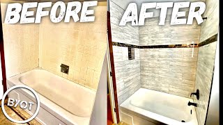 DIY Shower Remodel  START To FINISH Part 1 of 2 [upl. by Ainoek]