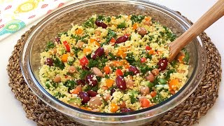 Couscous Salad Recipe High Protein amp Healthy [upl. by Gnagflow]