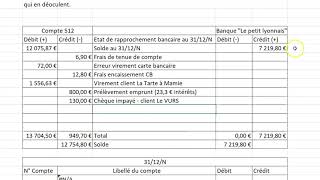 Exercice corrigé  Etat de rapprochement bancaire [upl. by Sheedy]