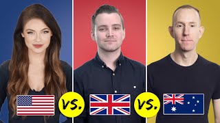 American vs British vs Australian English  One Language Three Accents [upl. by Eisnyl98]