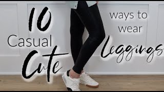 10 Casual Cute Ways to Wear Leggings  How to Elevate your Comfy Outfits [upl. by Ahsiruam]