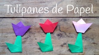 TULIPAN de papel paso a paso  Origami fácil para niños [upl. by Rednav]