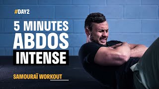 SÉANCE ABDOS INTENSE de 5 MINUTES   SAMOURAÏ WORKOUT 2 [upl. by Rimaj347]