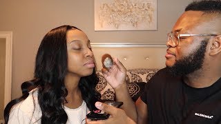 BOYFRIEND FIANCÉ DOES MY MAKEUP TAG  FEAT BM [upl. by Nimra]