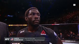 Intense UFC postfight interview Rio crowd hate Jared Cannonier for beating Anderson Silva [upl. by Torruella985]